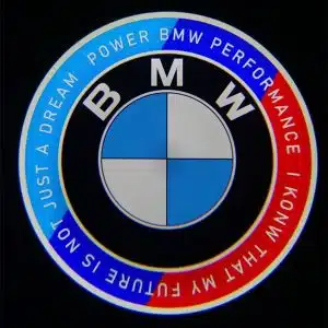 BMW 50th anniversary door lights — special edition badge projection