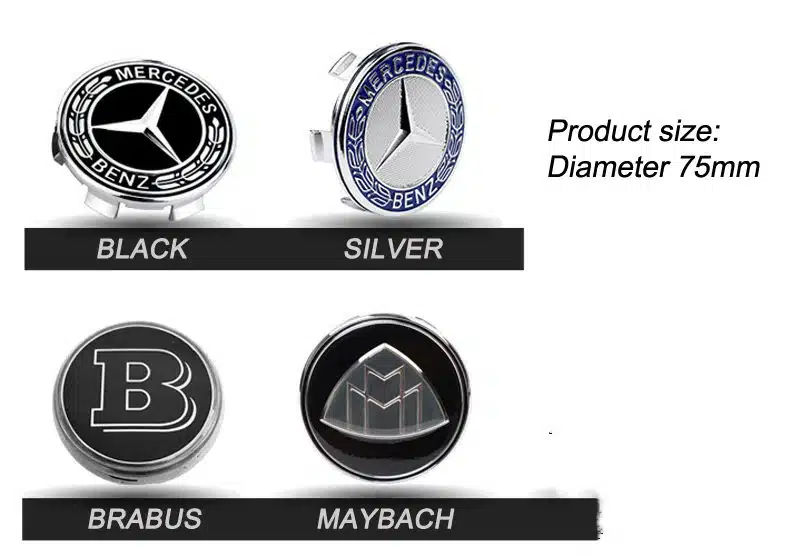 Mercedes Floating Center Caps| 75mm Benz Mercedes Floating Center Caps